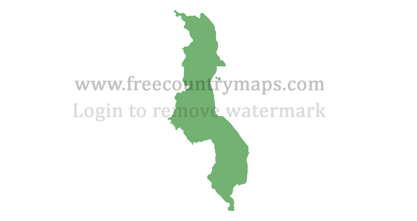 Malawi Blank Mercator Map