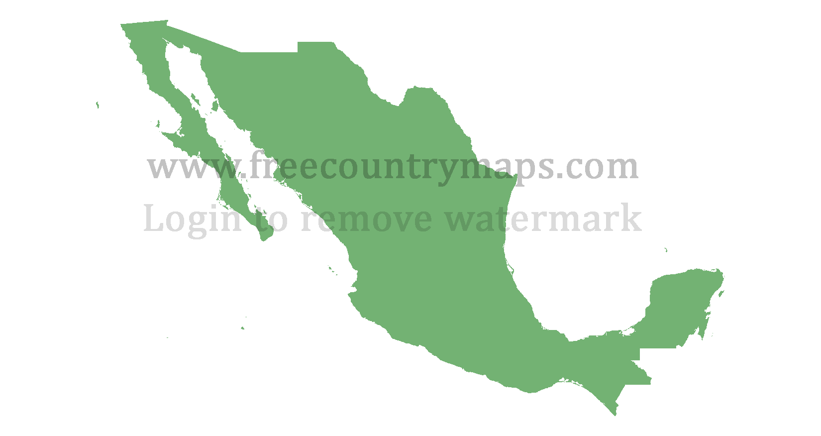 Mexico Blank Mercator Map