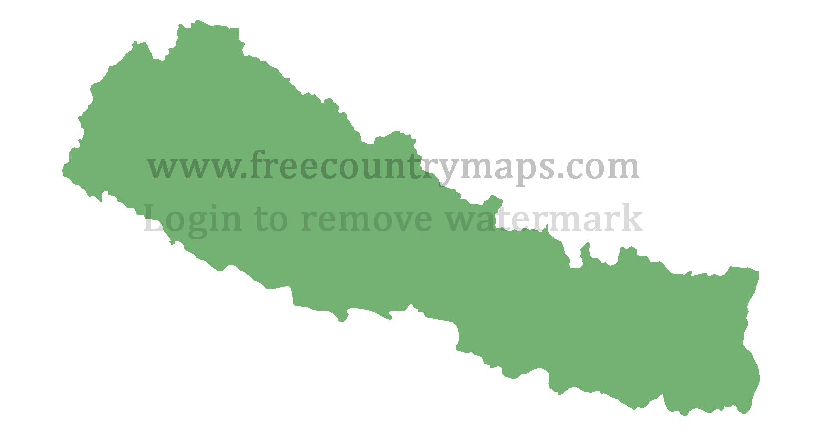 Nepal Blank Mercator Map