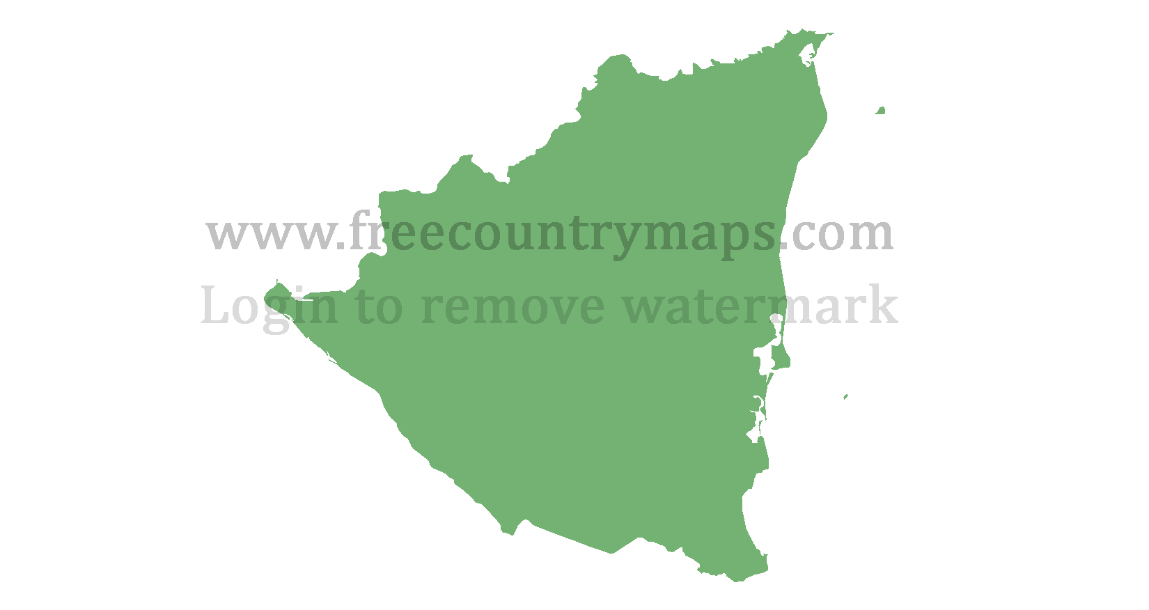Nicaragua Blank Mercator Map