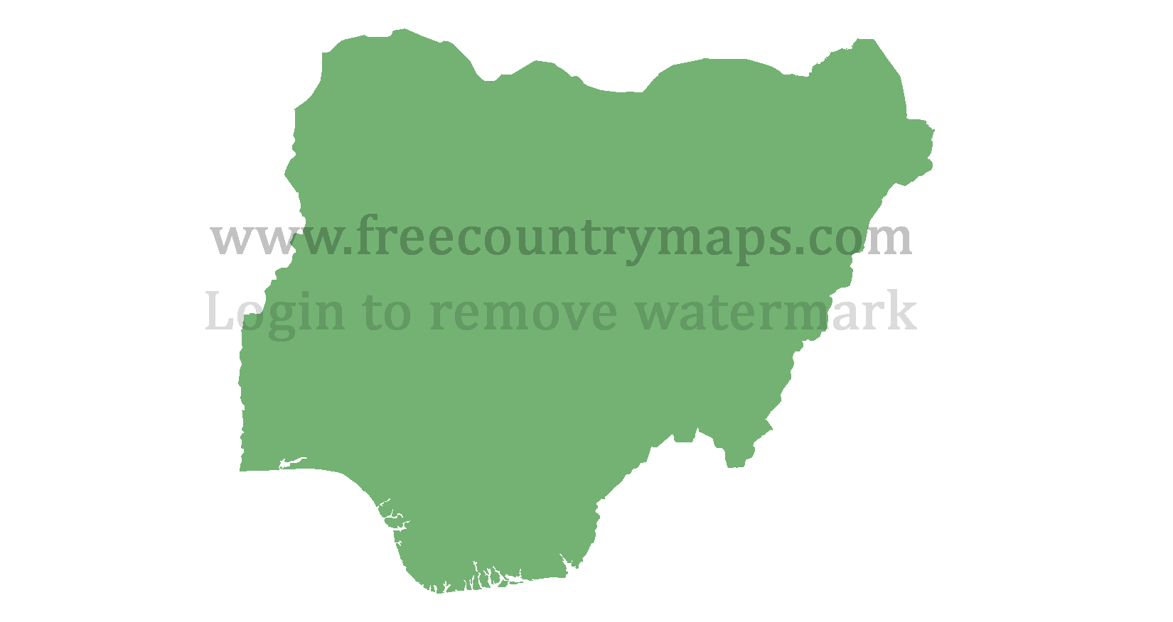 Nigeria Blank Mercator Map