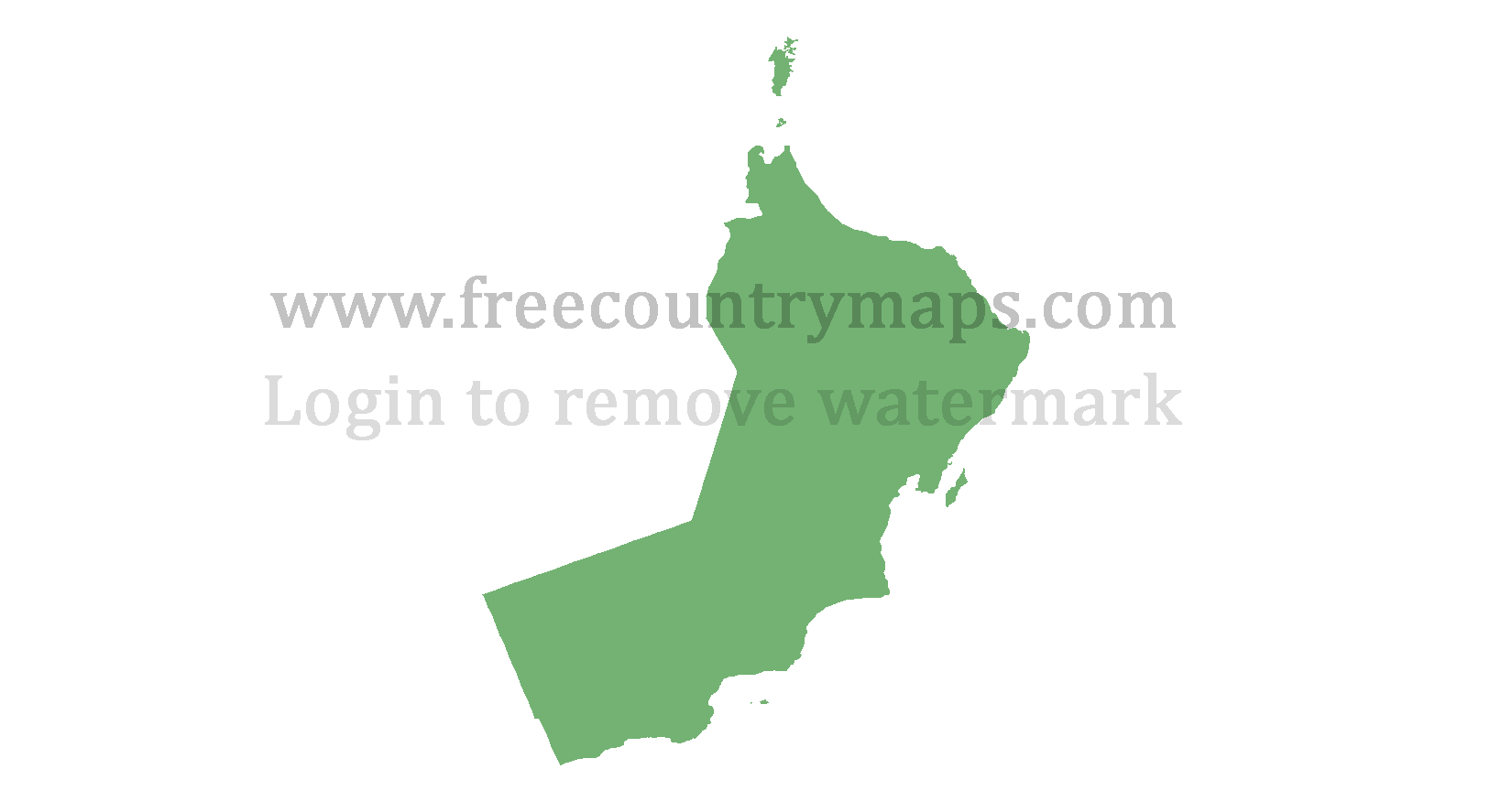 Oman Blank Mercator Map