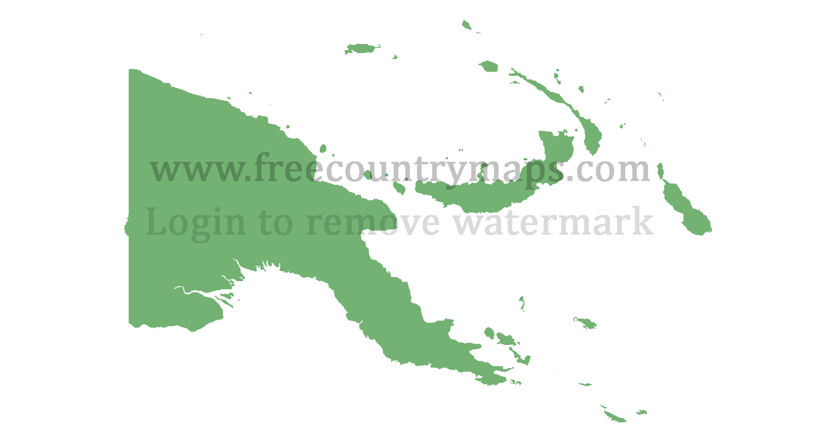 Papua New Guinea Blank Mercator Map