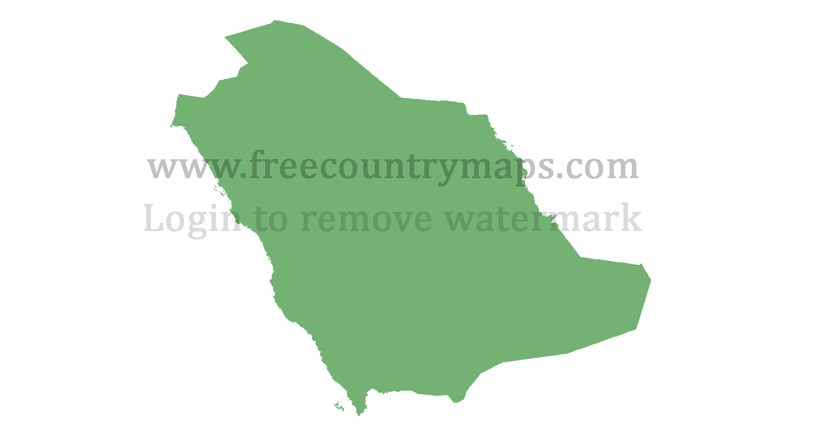 Saudi Arabia Blank Mercator Map