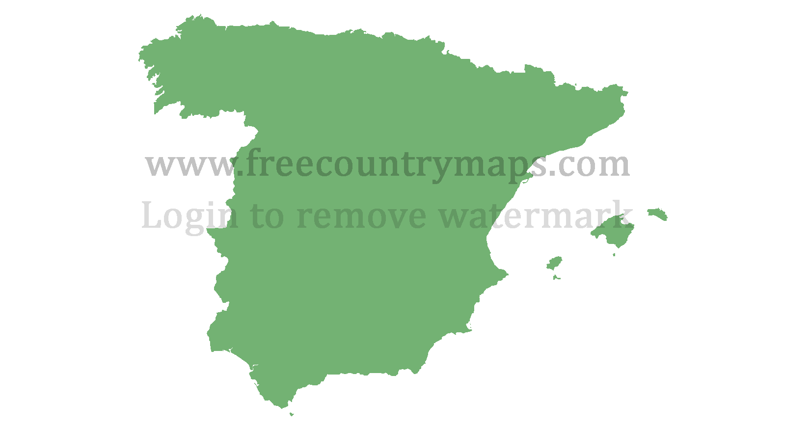 Spain Blank Mercator Map