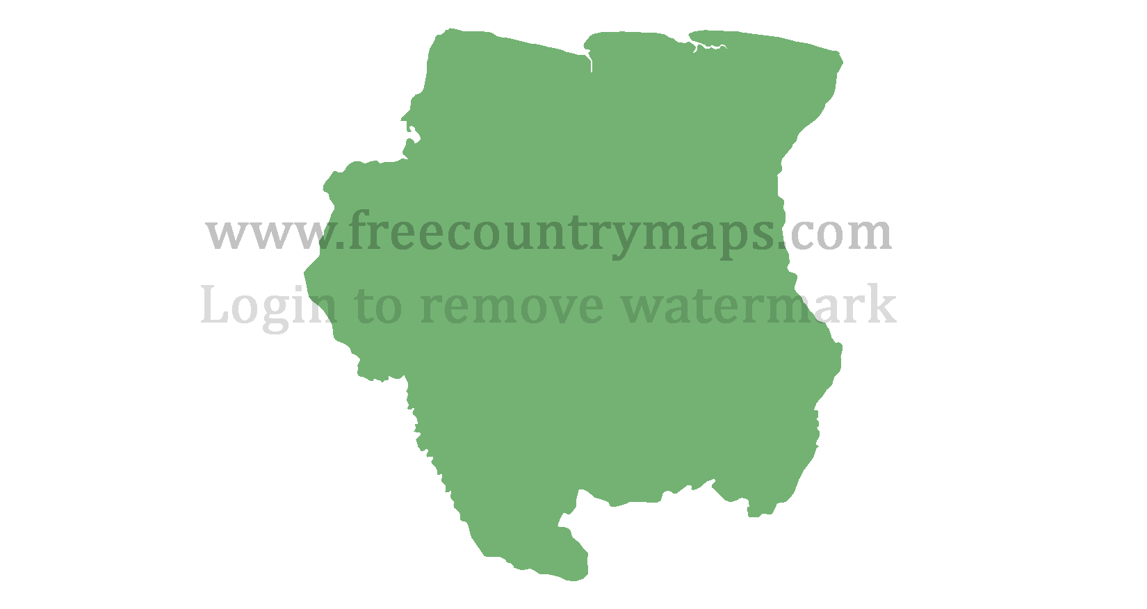 Suriname Blank Mercator Map