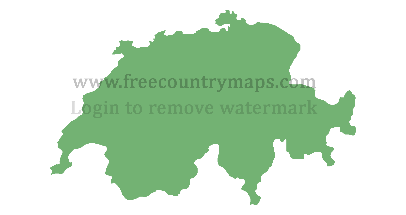 Switzerland Blank Mercator Map