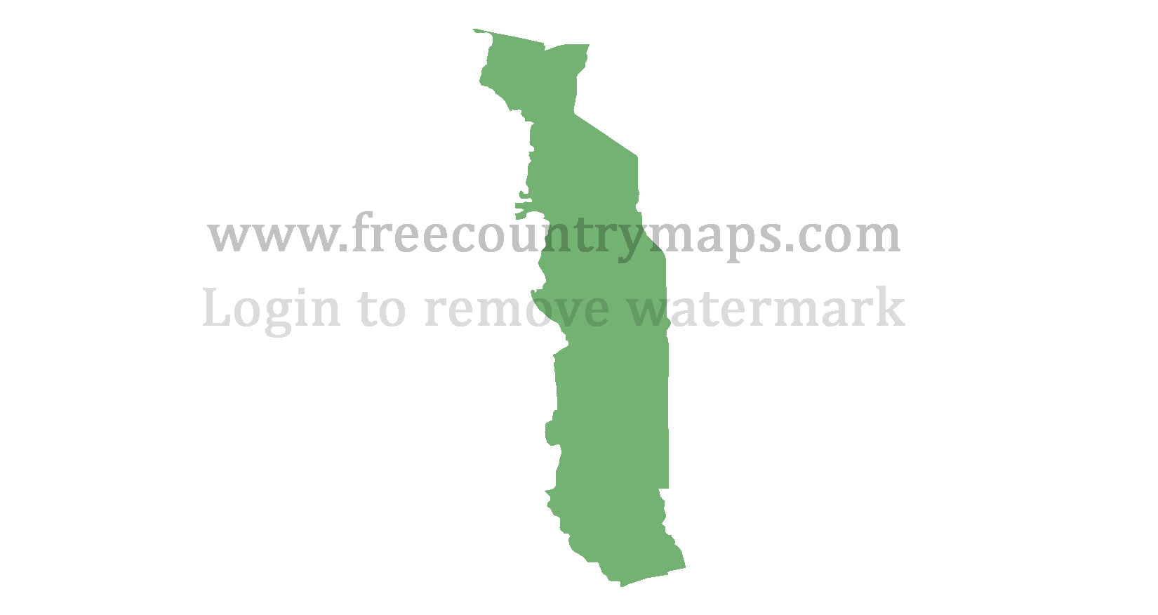 Togo Blank Mercator Map