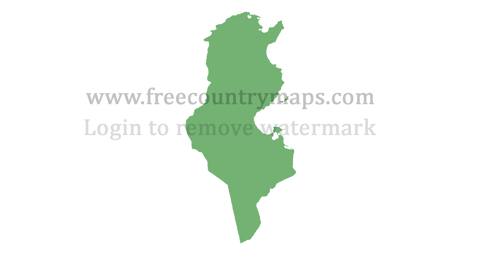 Tunisia Blank Mercator Map
