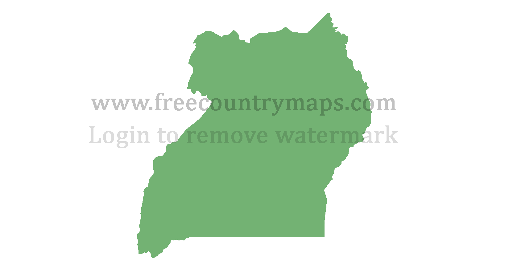 Uganda Blank Mercator Map