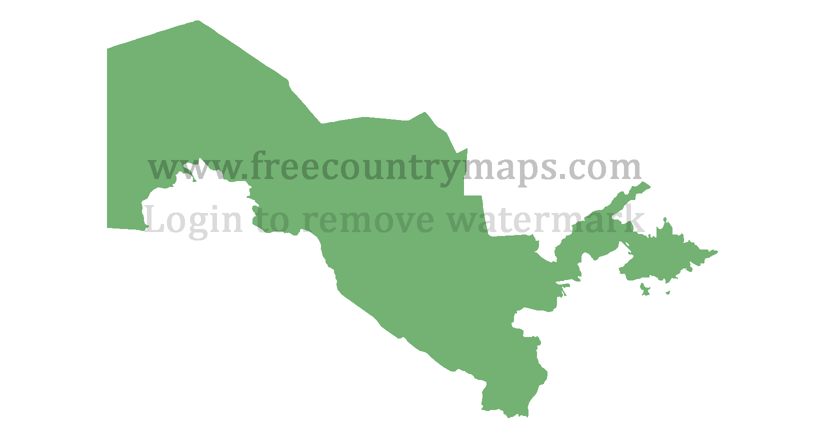 Uzbekistan Blank Mercator Map