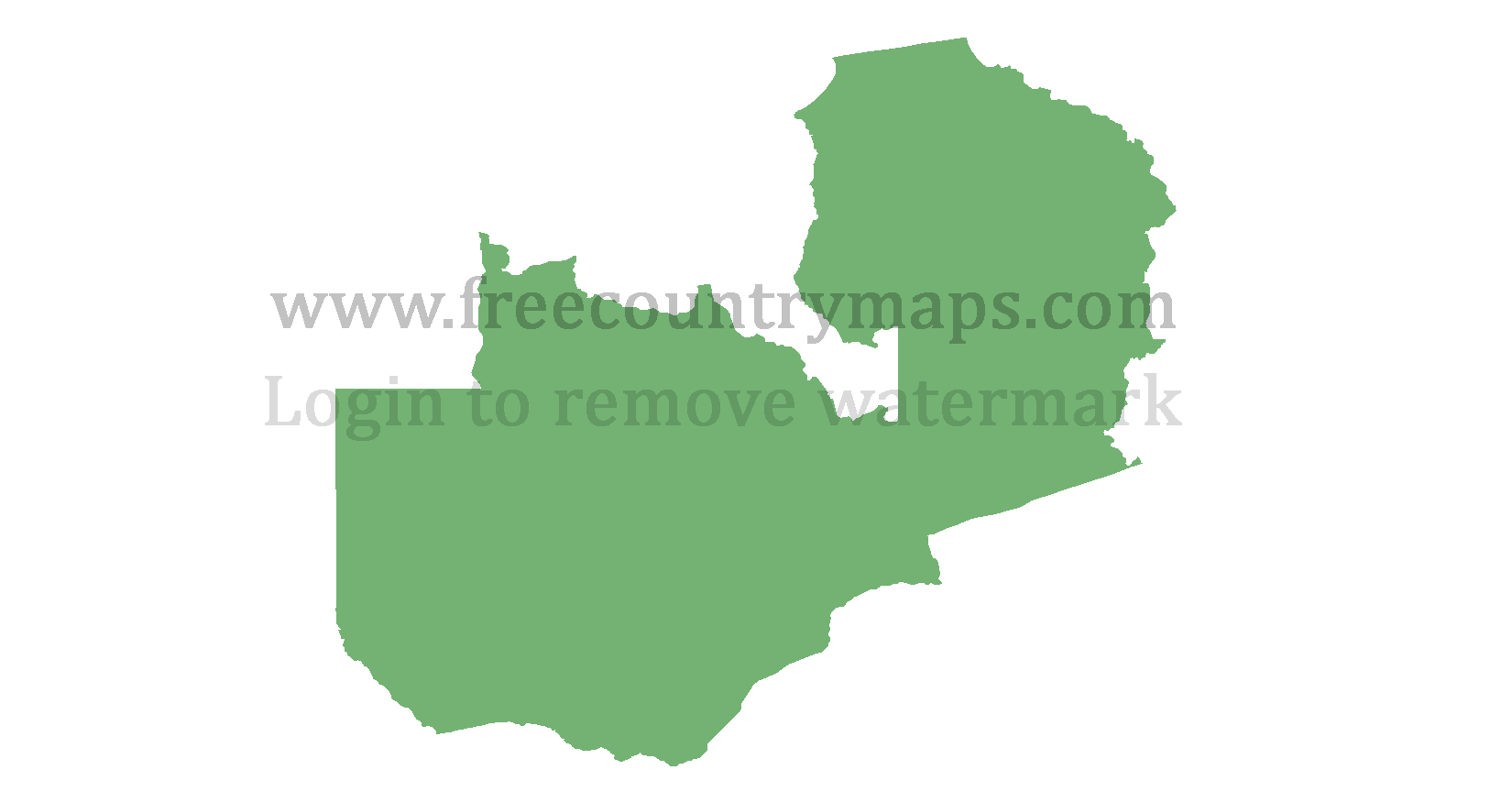 Zambia Blank Mercator Map