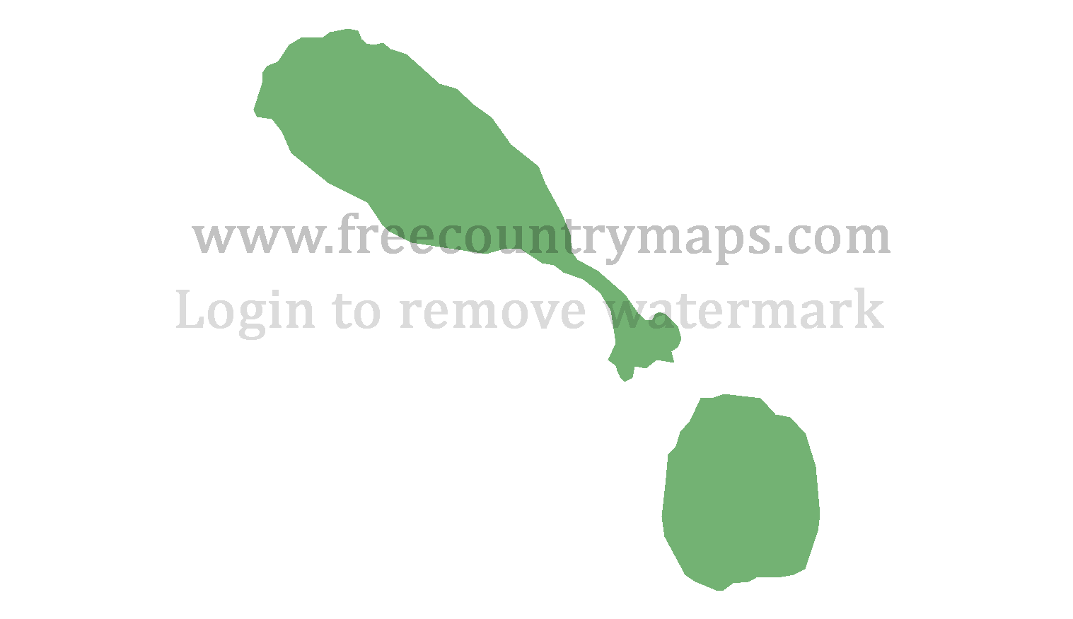 Blank Map of Saint Kitts and Nevis