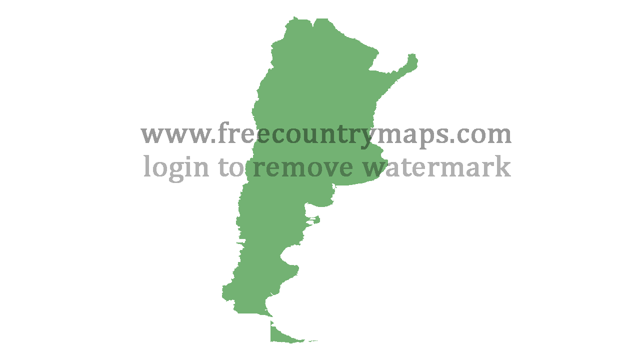 Transparent Blank Map of Argentina