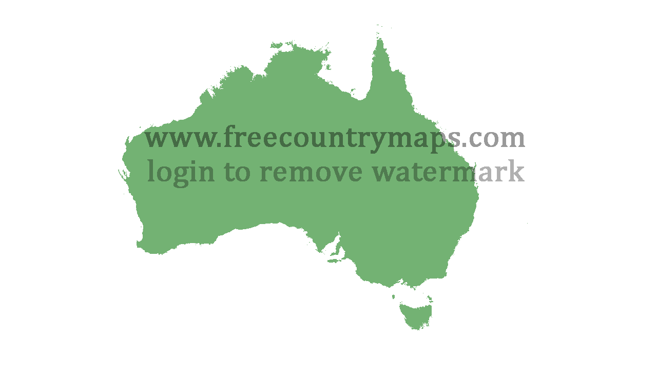 Transparent Blank Map of Australia