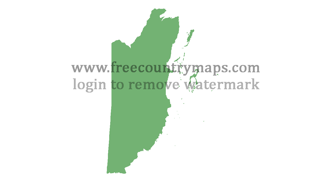 Transparent Blank Map of Belize