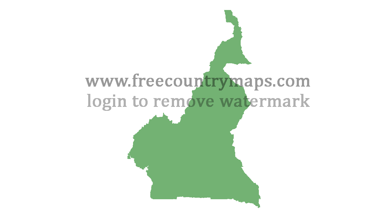 Transparent Blank Map of Cameroon