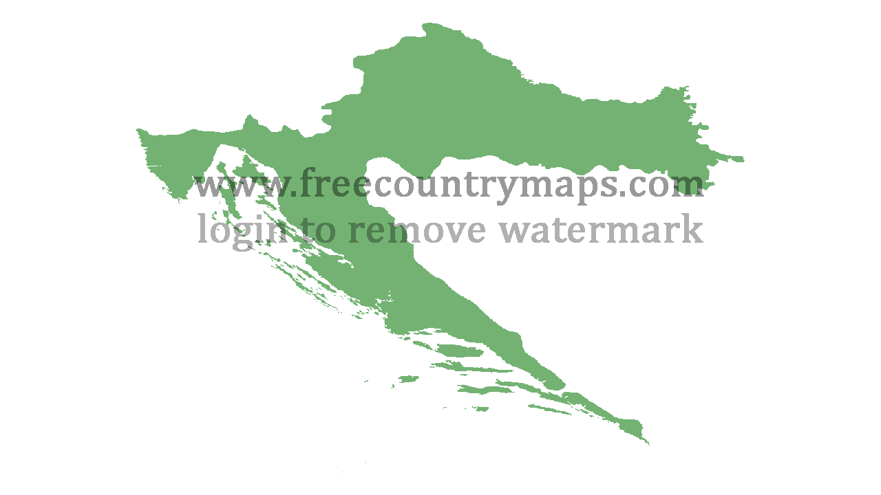 Transparent Blank Map of Croatia