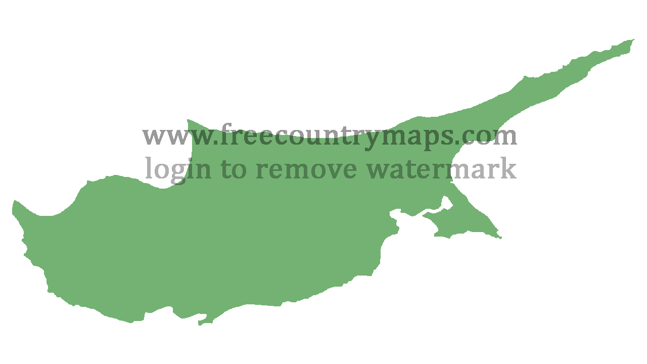 Transparent Blank Map of Cyprus