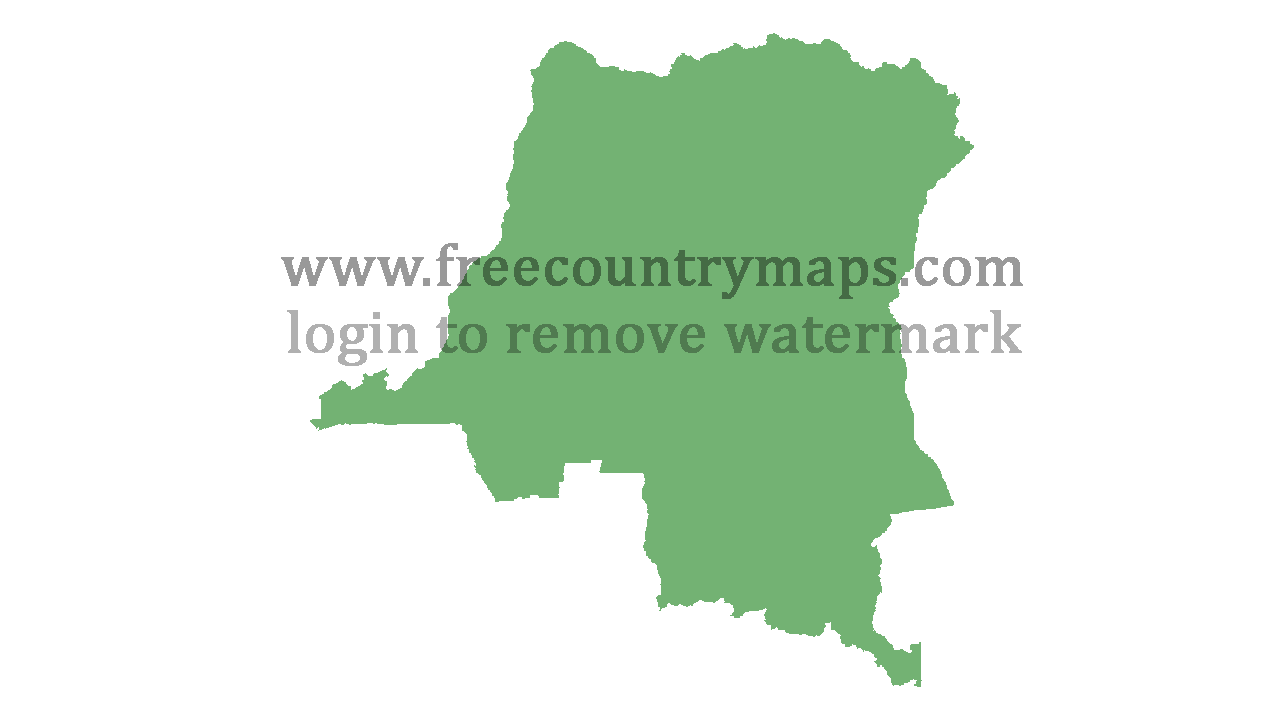 Transparent Blank Map of Democratic Republic of the Congo