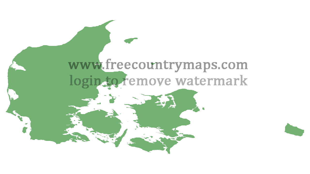 Transparent Blank Map of Denmark