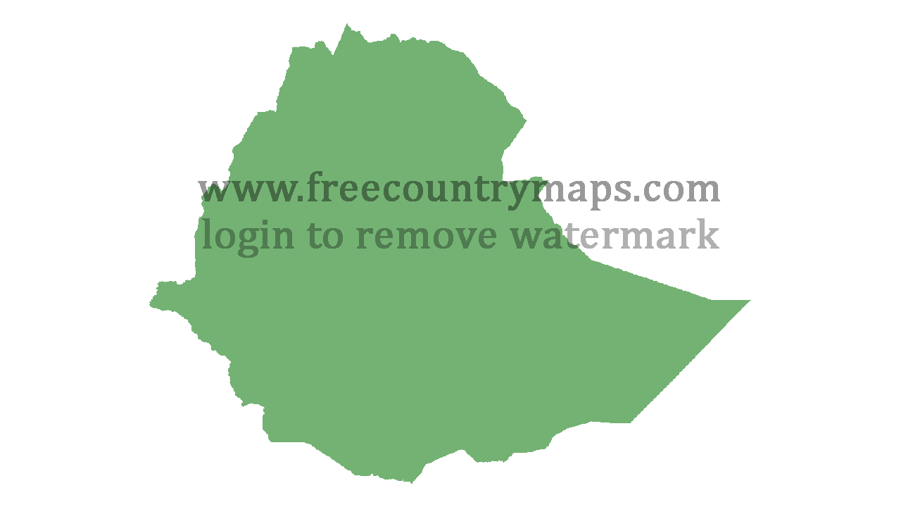 Transparent Blank Map of Ethiopia