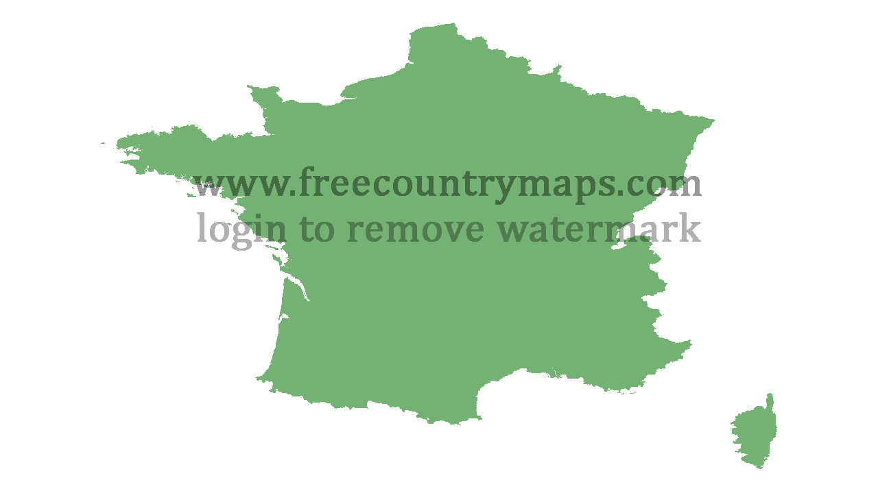Transparent Blank Map of France