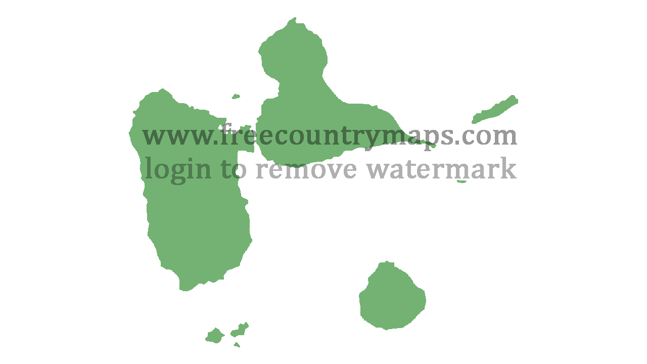 Transparent Blank Map of Guadeloupe