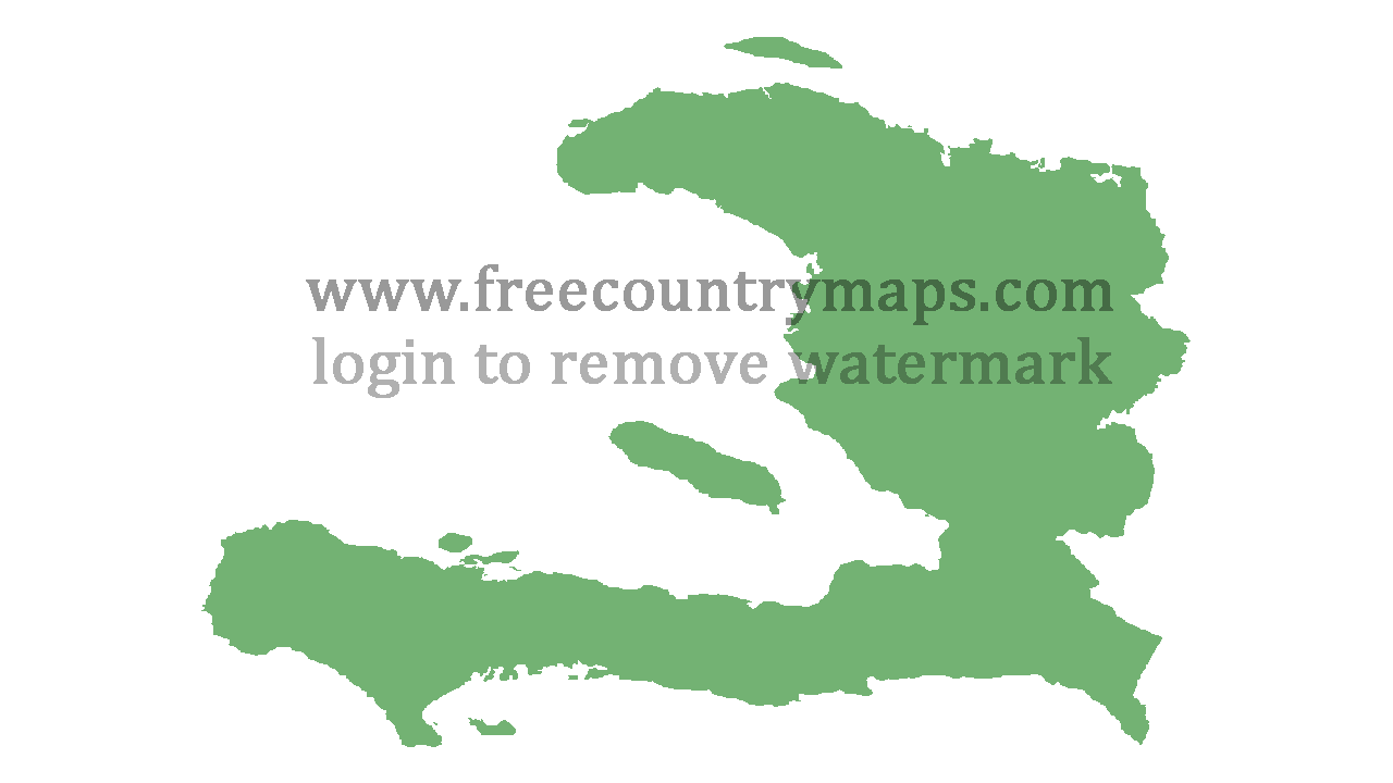 Transparent Blank Map of Haiti