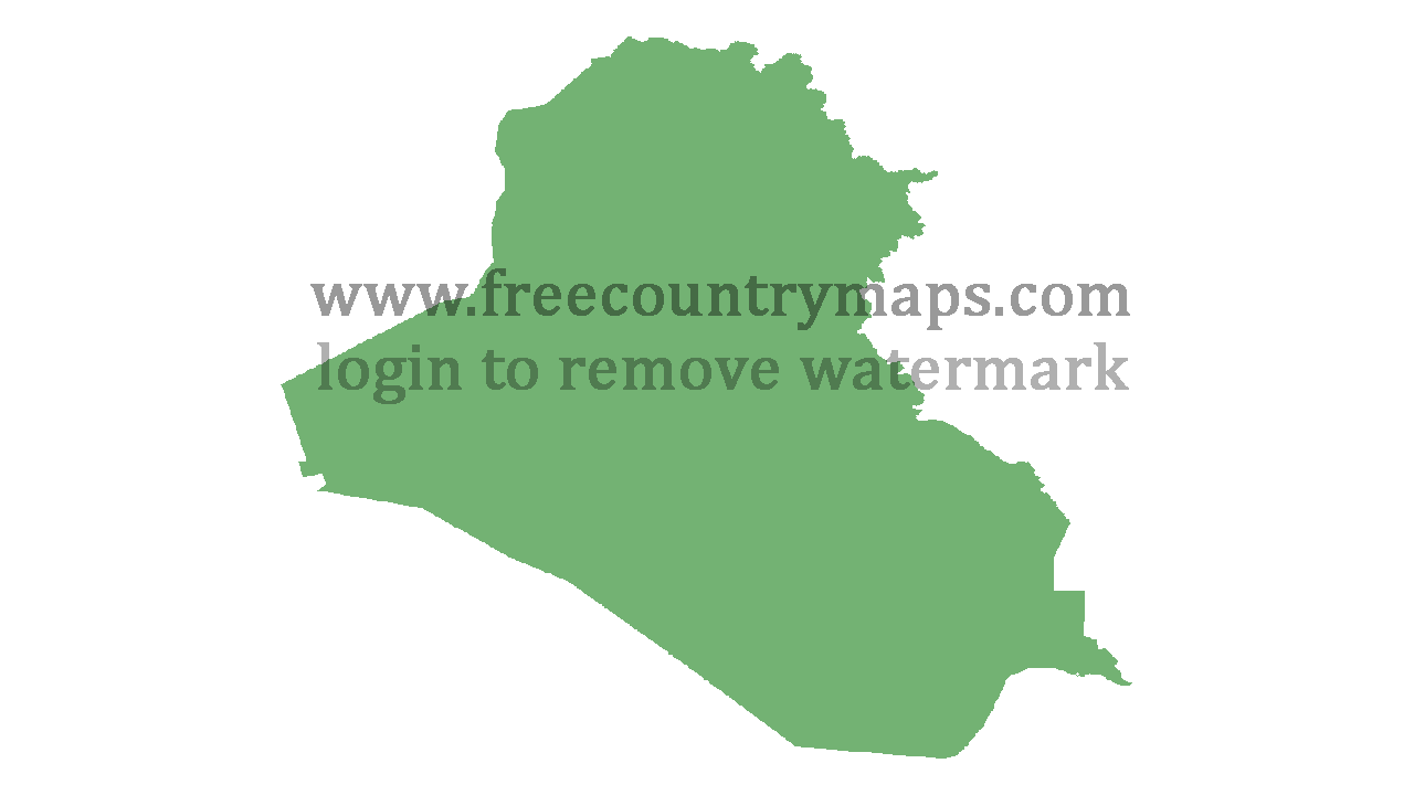Transparent Blank Map of Iraq