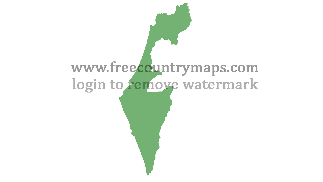 Transparent Blank Map of Israel
