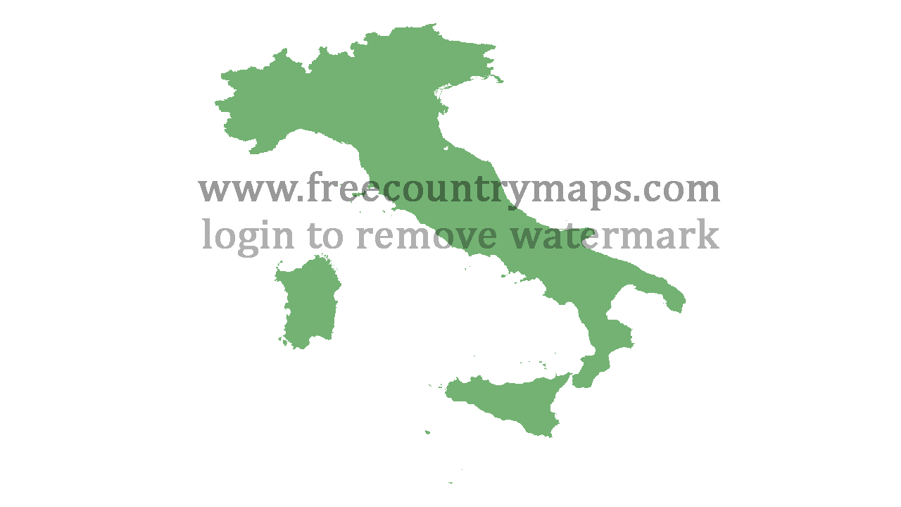 Transparent Blank Map of Italy