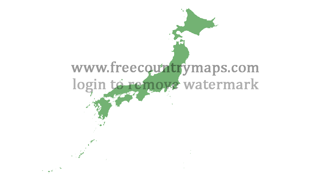 Transparent Blank Map of Japan