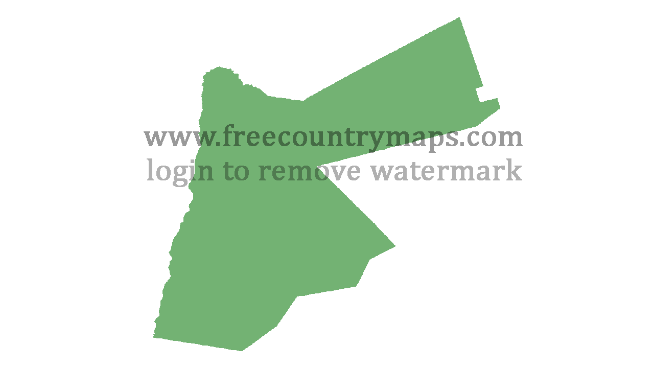 Transparent Blank Map of Jordan