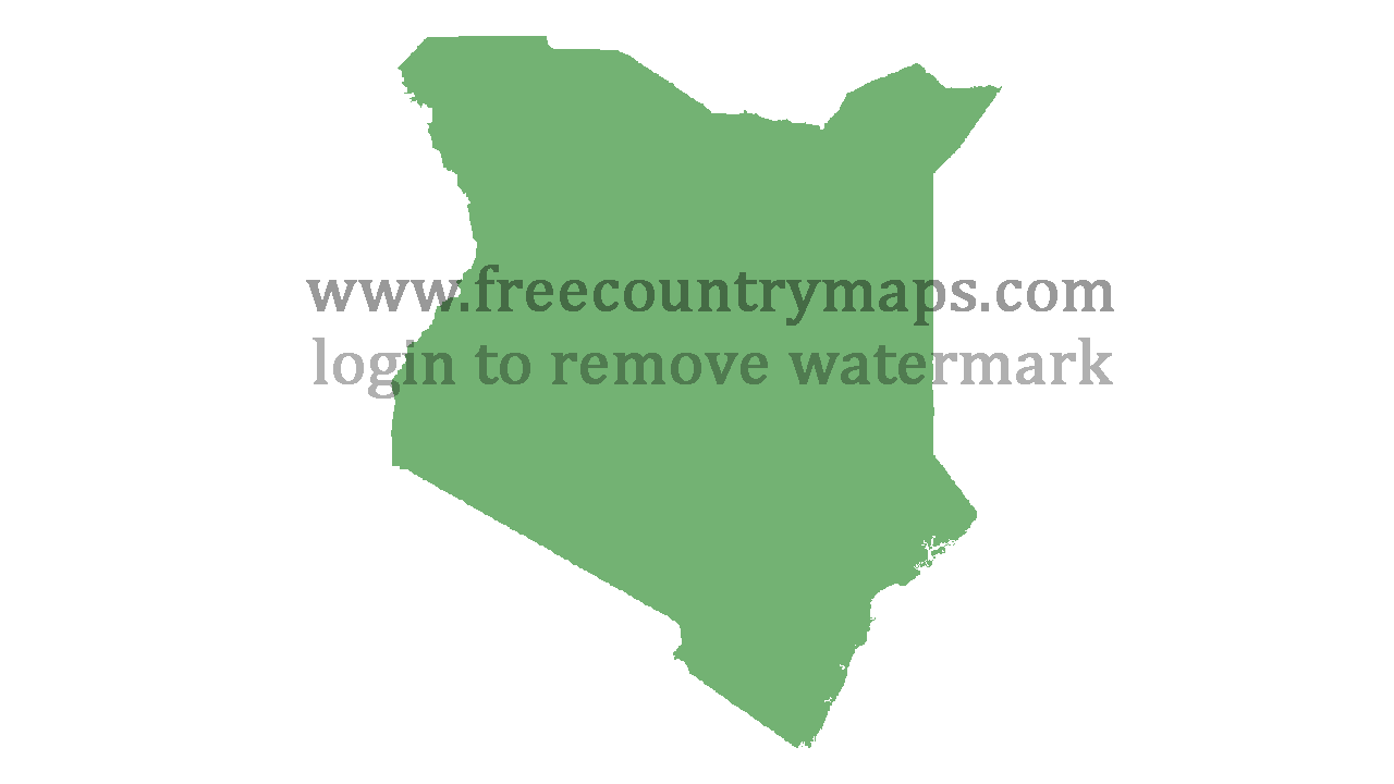 Transparent Blank Map of Kenya