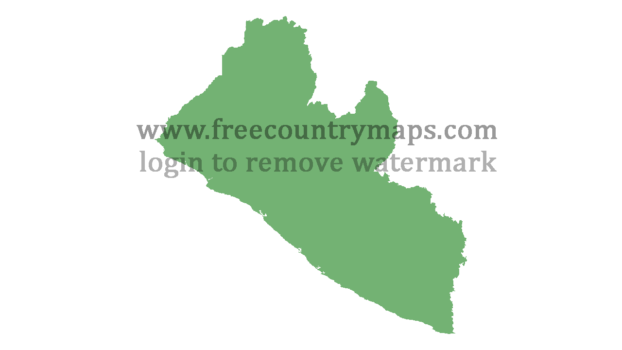 Transparent Blank Map of Liberia
