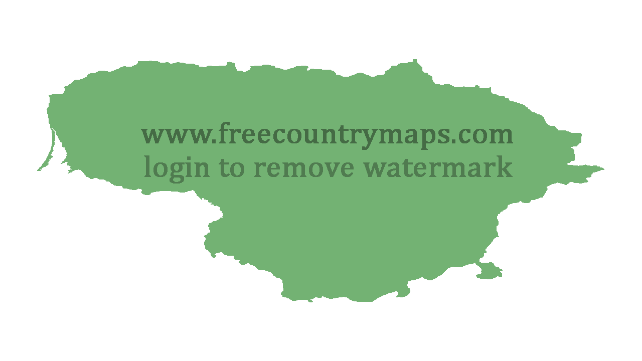 Transparent Blank Map of Lithuania