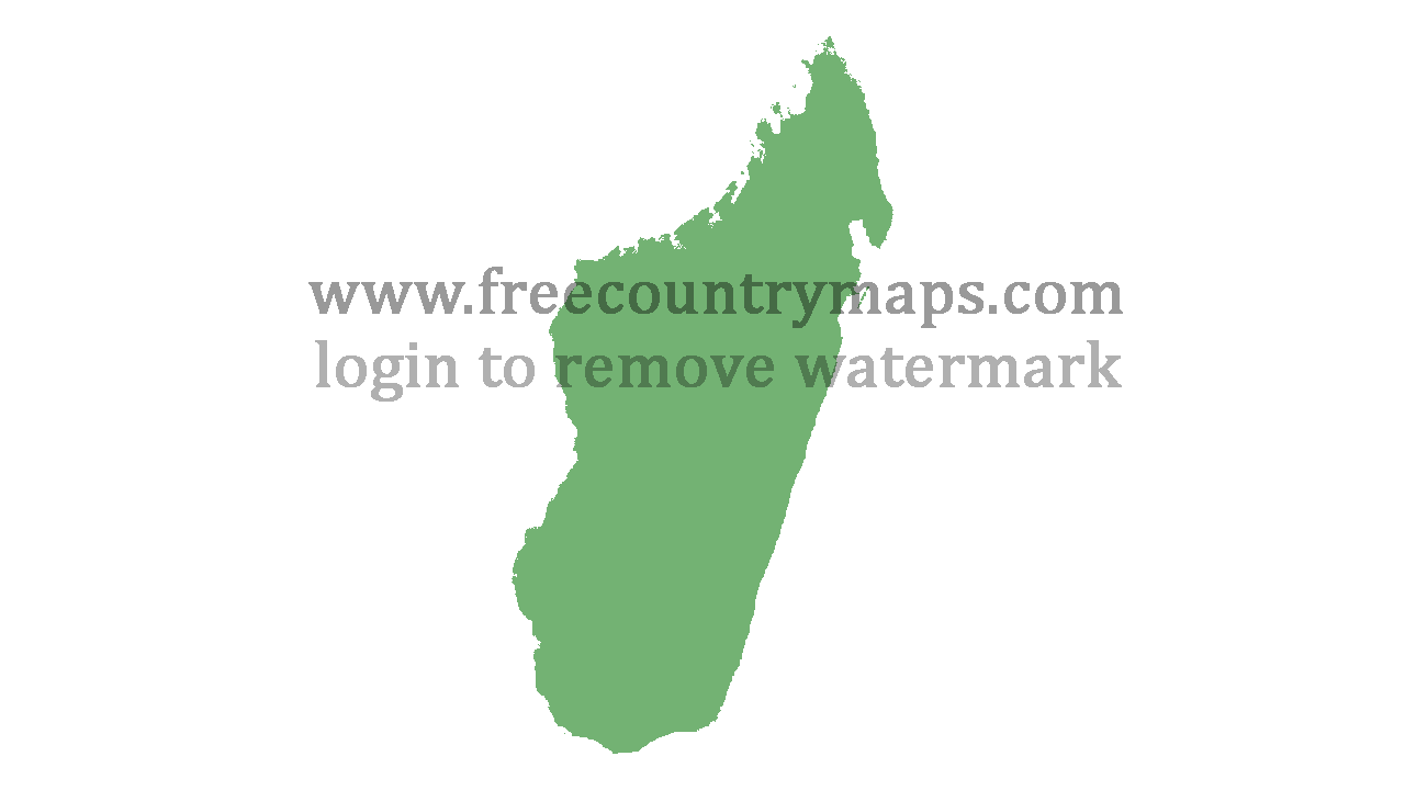 Transparent Blank Map of Madagascar