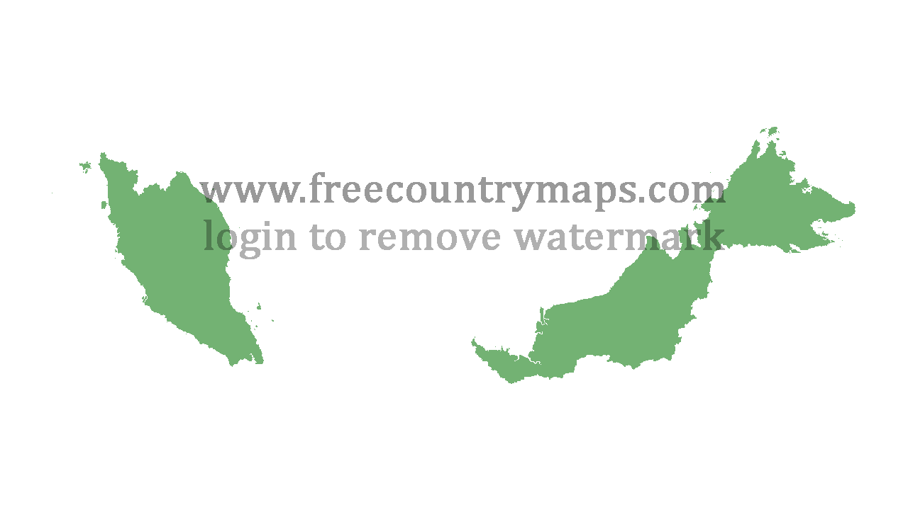 Transparent Blank Map of Malaysia