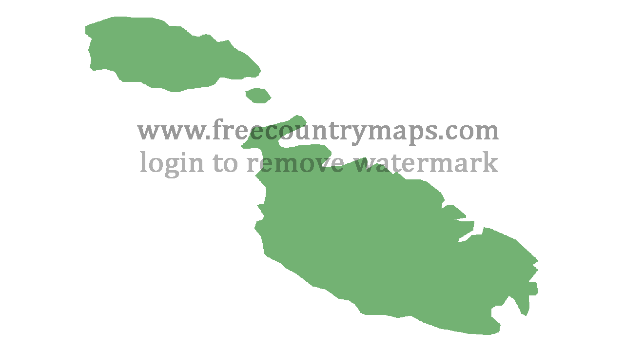 Transparent Blank Map of Malta