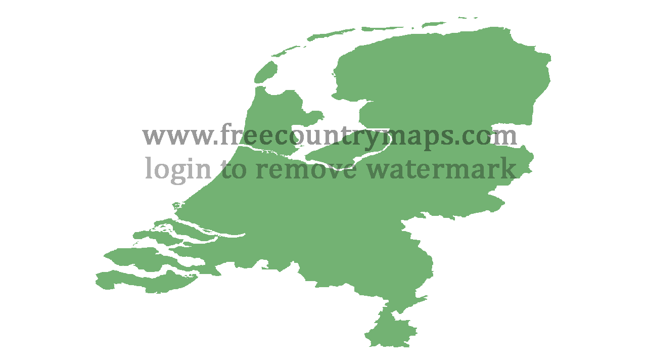 Transparent Blank Map of Netherlands