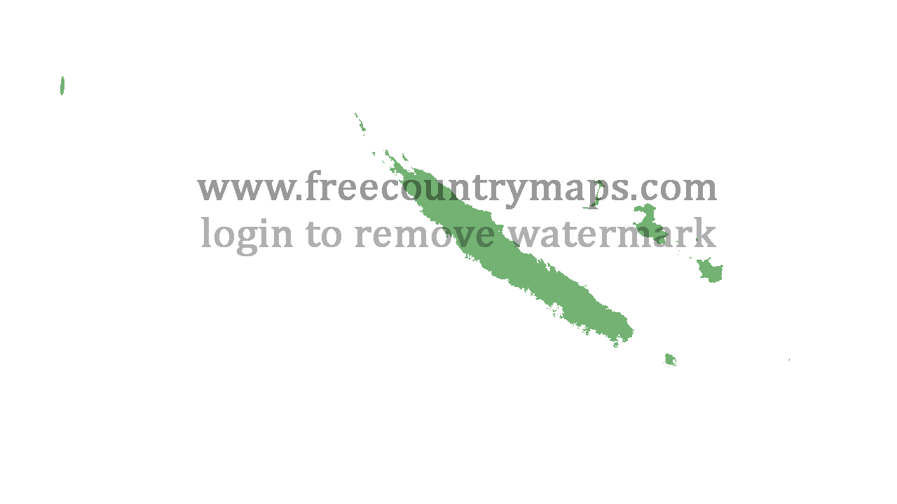 Transparent Blank Map of New Caledonia