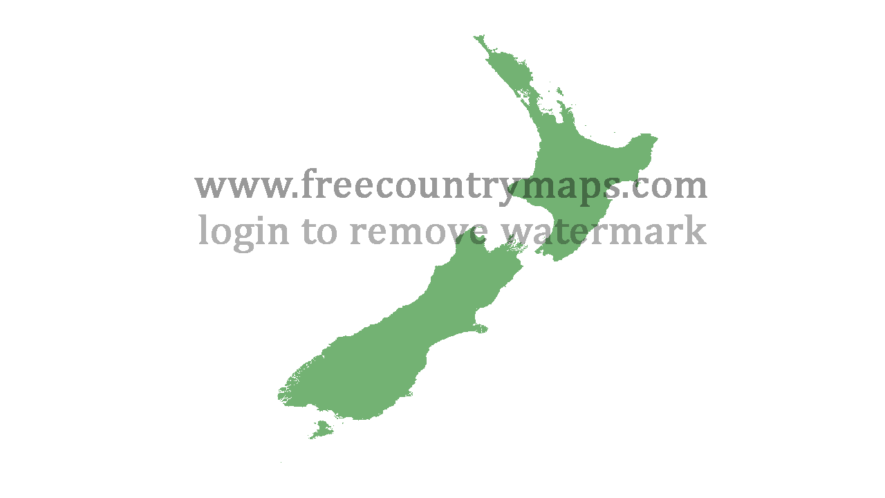 Transparent Blank Map of New Zealand