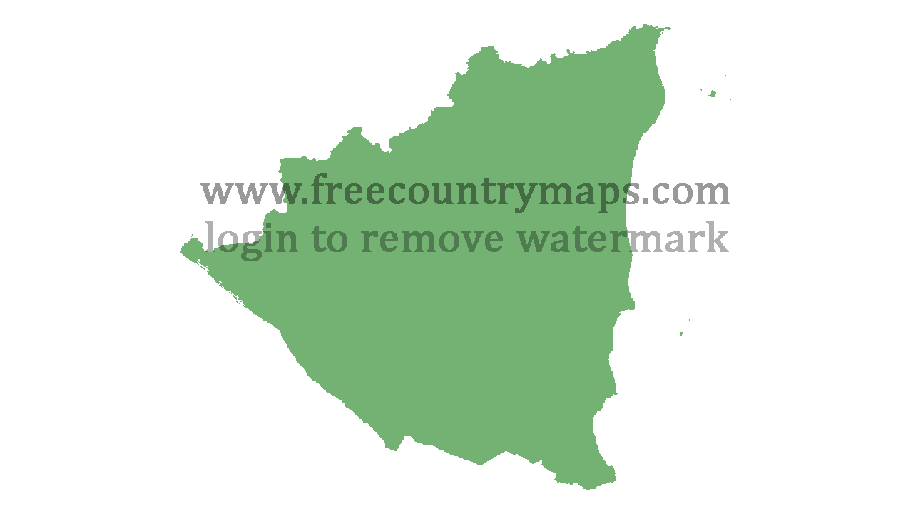 Transparent Blank Map of Nicaragua