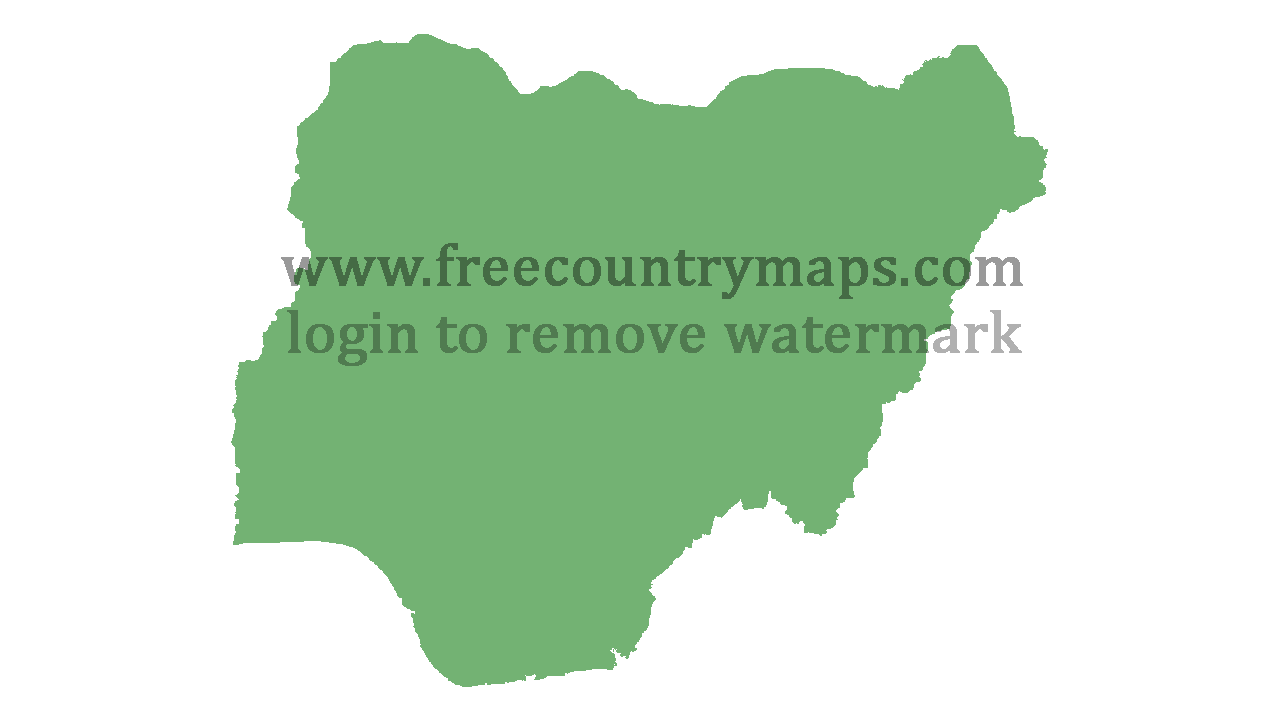 Transparent Blank Map of Nigeria