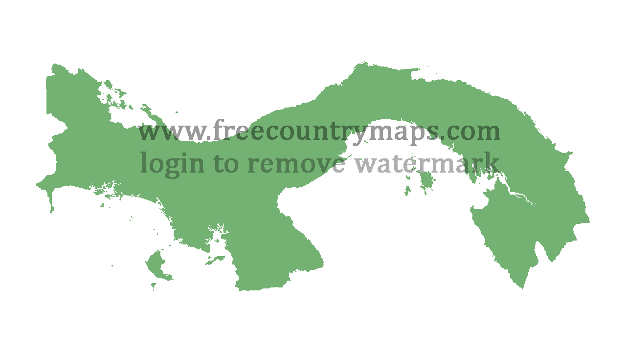 Transparent Blank Map of Panama