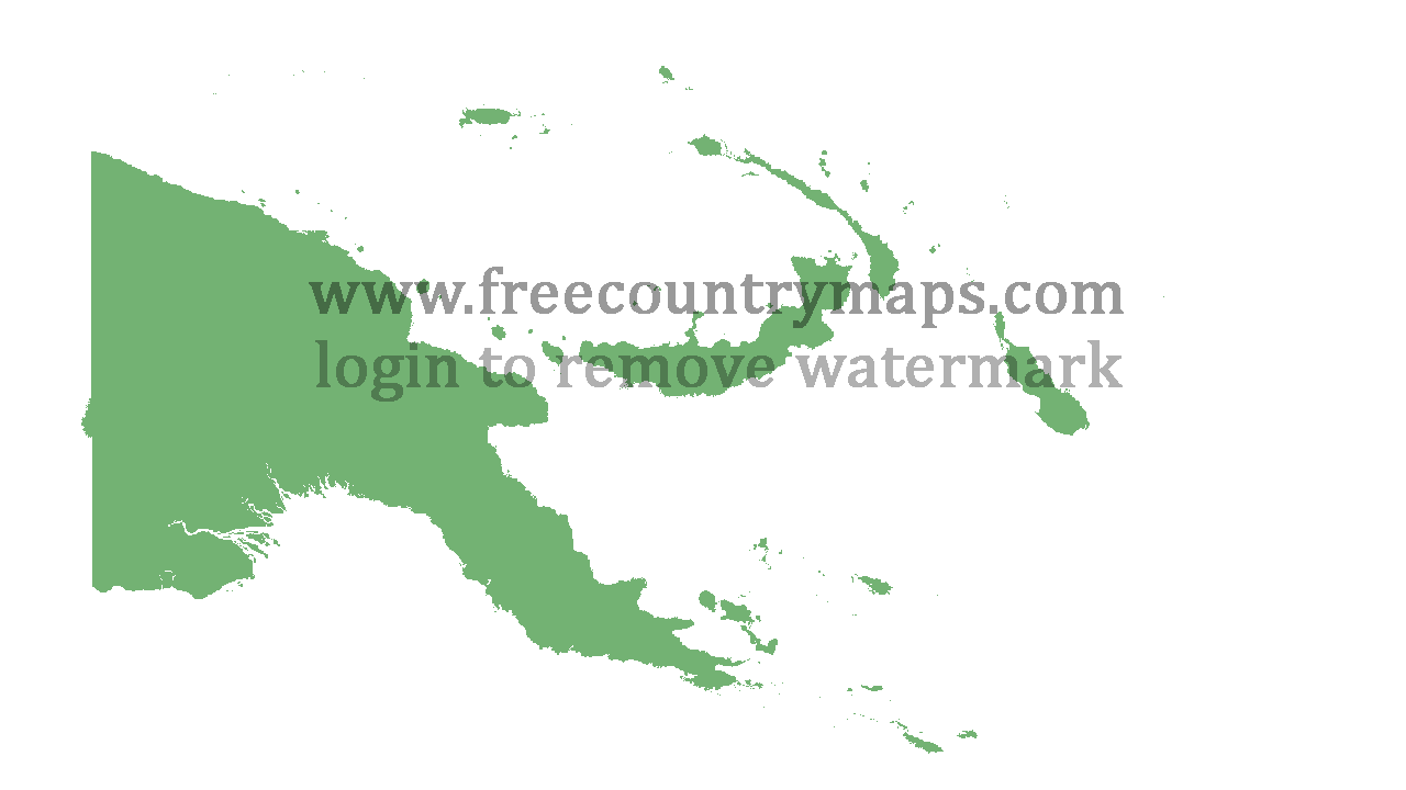 Transparent Blank Map of Papua New Guinea