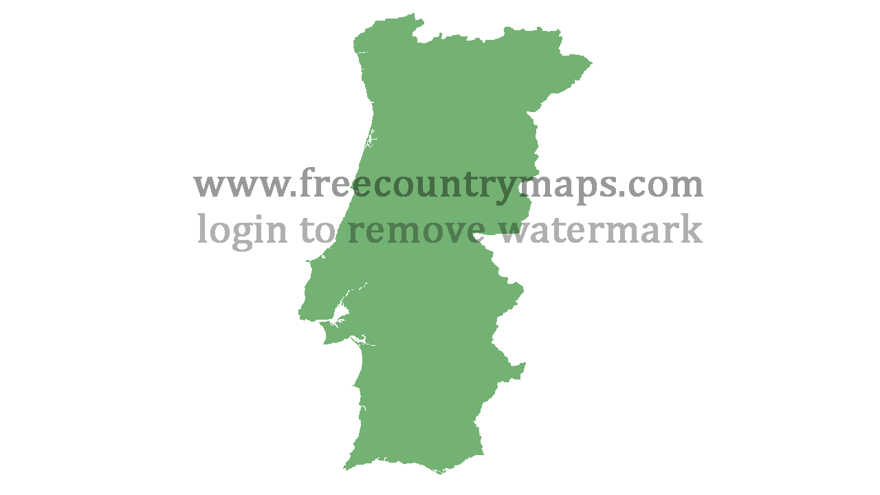 Transparent Blank Map of Portugal