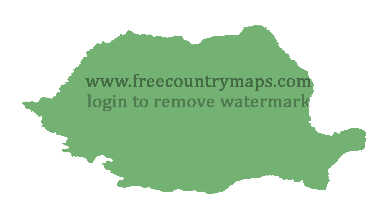 Transparent Blank Map of Romania