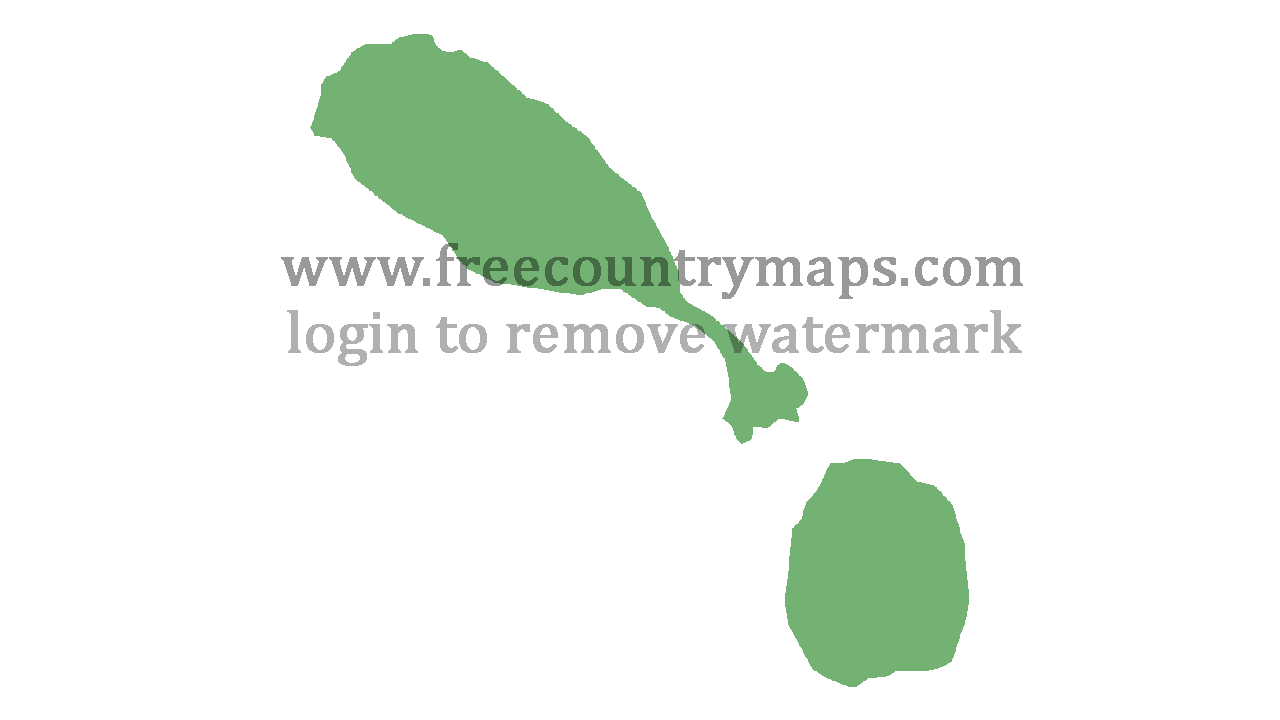 Transparent Blank Map of Saint Kitts and Nevis